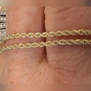 10k Gold Rope Anklet 10-in - NEW
